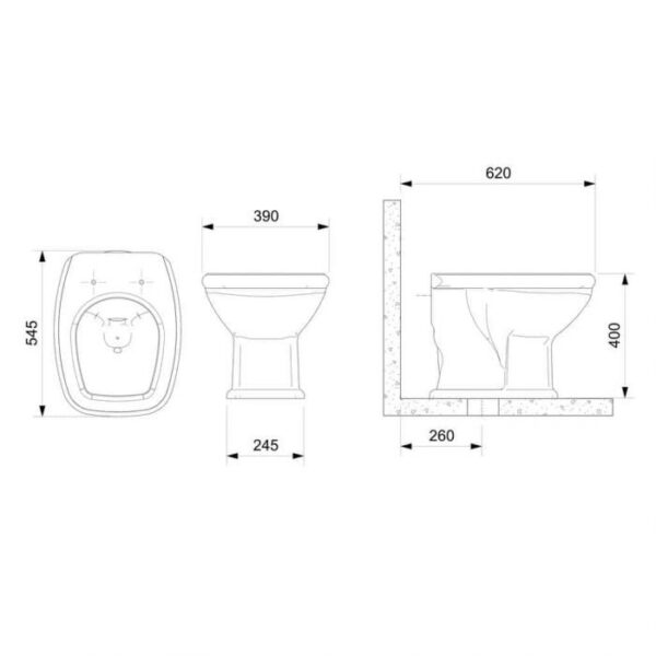 KIT BACIA SANIT CONVENCIONAL FIT PLUS - Imagem 3